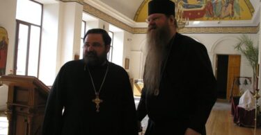 Archpriest Georgy Mitrofanov and Bishop Agapit of Stuttgart in the Church of St. App. Peter and Paul (in St. Petersburg)