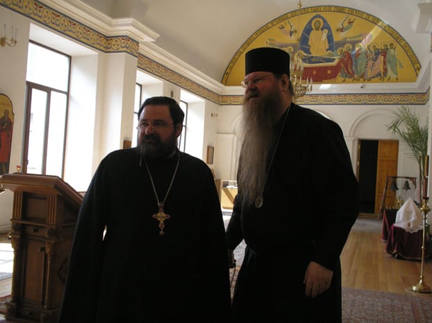 Archpriest Georgy Mitrofanov and Bishop Agapit of Stuttgart in the Church of St. App. Peter and Paul (in St. Petersburg)