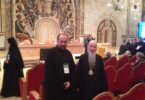 Deacon Andrew with Archbishop Mark at the SME plenum in January 2015.