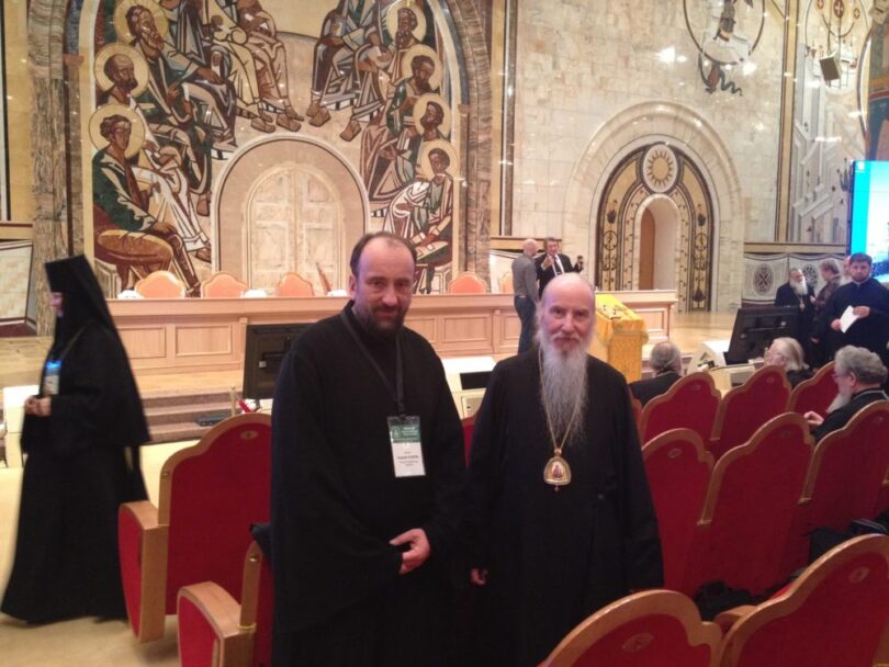 Deacon Andrew with Archbishop Mark at the SME plenum in January 2015.