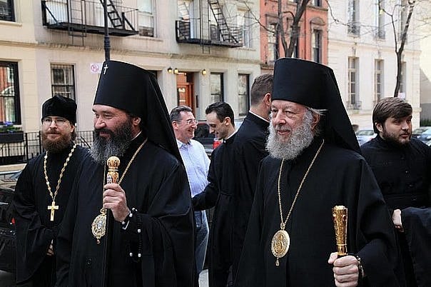 Bishop Jerome (right) with Archbishop Justinian, Administrator of the Patriarchal parishes in the US