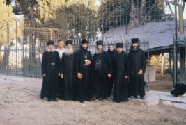 Metropolitan Laurus With the brethren of the monastery in Hebron, Israel.1964