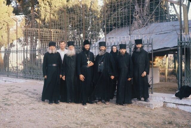 Metropolitan Laurus With the brethren of the monastery in Hebron, Israel.1964