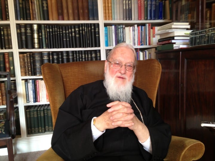 Metropolitan Kallistos in his study in Oxford