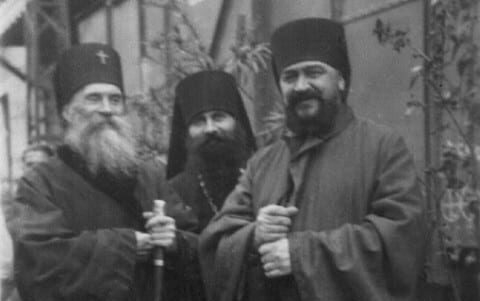 Archbishop. Anastasia, Abbot Antony (Senkevich) and Archiep. Nestor (Anisimov). Jerusalem, 1935