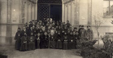 Participants of the First All-Diaspora Council in the Sremsky Cathedral, Karlovets. 1921