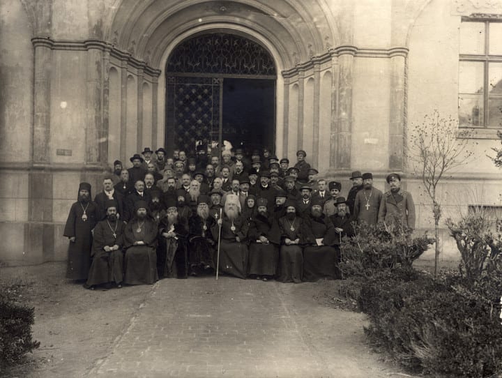 Participants of the First All-Diaspora Council in the Sremsky Cathedral, Karlovets. 1921