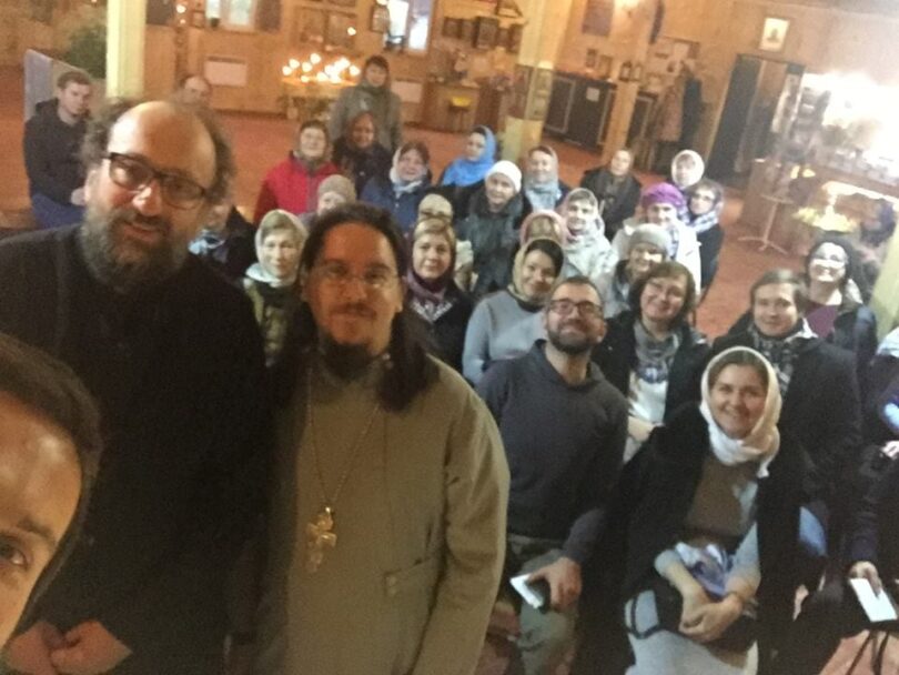 D. Andrei with Fr. Sergio at the parish in Mitino