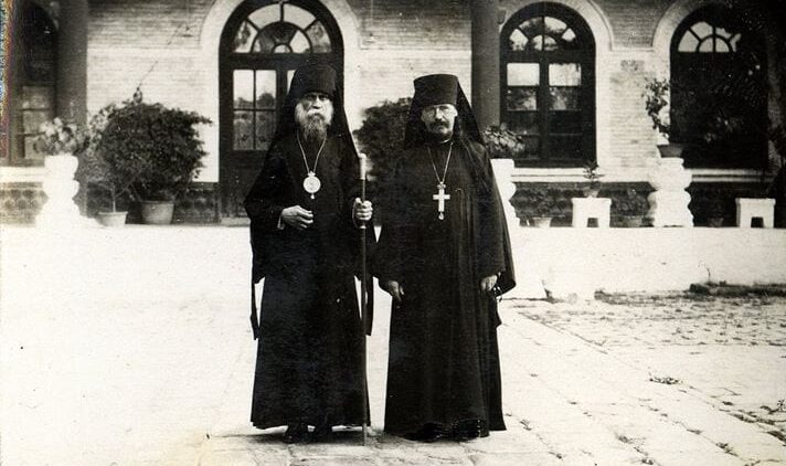 Archb. Simon of Peking and China (d. 1933) and Archim. Theodore next to bishop's residence