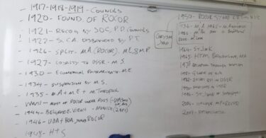 The chronology of the ROCOR on the whiteboard in Holy Trinity Seminary, Jordanville NY