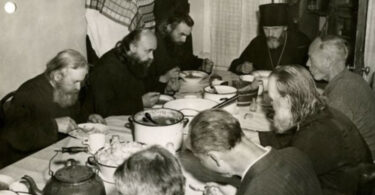 Father Pavel (Kozlov), Archpriest Sergei Panteleev, Father Joseph (Kolos), Father Panteleimon (Nizhnik), Mr. Petrov, Father Yakov (Masheruk). 1946