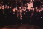 The king Alexander of Yugoslavia with the Serbian bishops