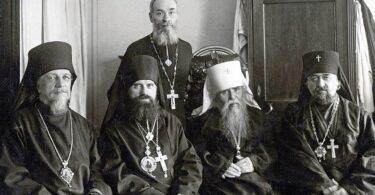 Bishop Iuvenalii (Kilin), Bishop Elevferii (Vorontsov) from ROC-MP, Metropolitan Meletii (Zaborovskii), Archbishop Nestor (Anisimov)