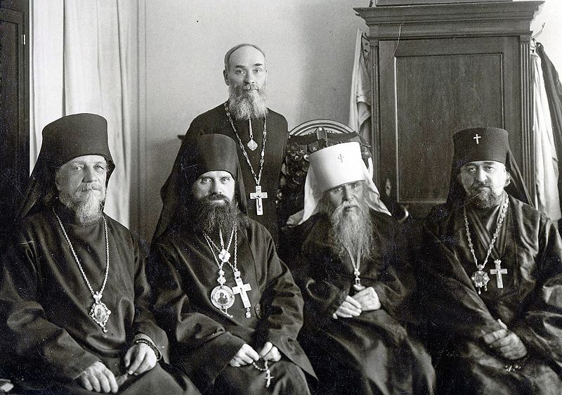 Bishop Iuvenalii (Kilin), Bishop Elevferii (Vorontsov) from ROC-MP, Metropolitan Meletii (Zaborovskii), Archbishop Nestor (Anisimov)