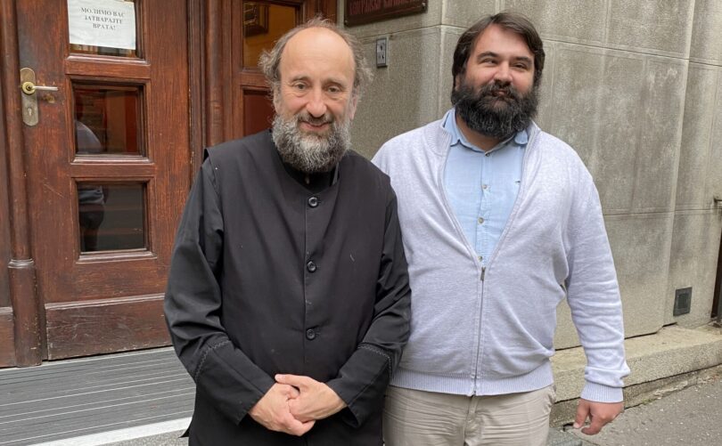 Conference's organizers Dr Radovan Pilipović, Director of the Archive of the SOC and Deacon A.Psarev at the SOC headquoters