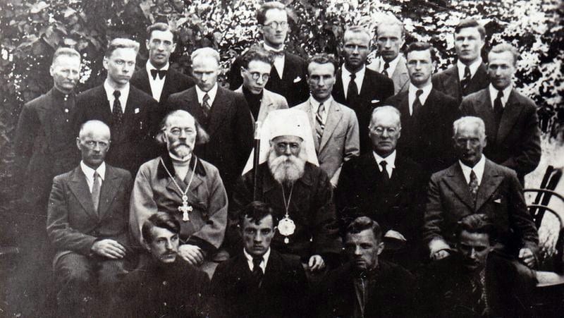 Meeting of students and teachers of Riga Seminary with Metropolitan Augustīns, 1936